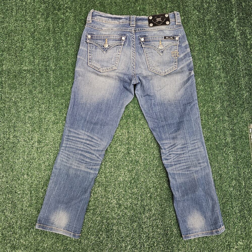 Miss Me Jeans Buckle Light Blue Bootcut Jeans Size 25 Distressed